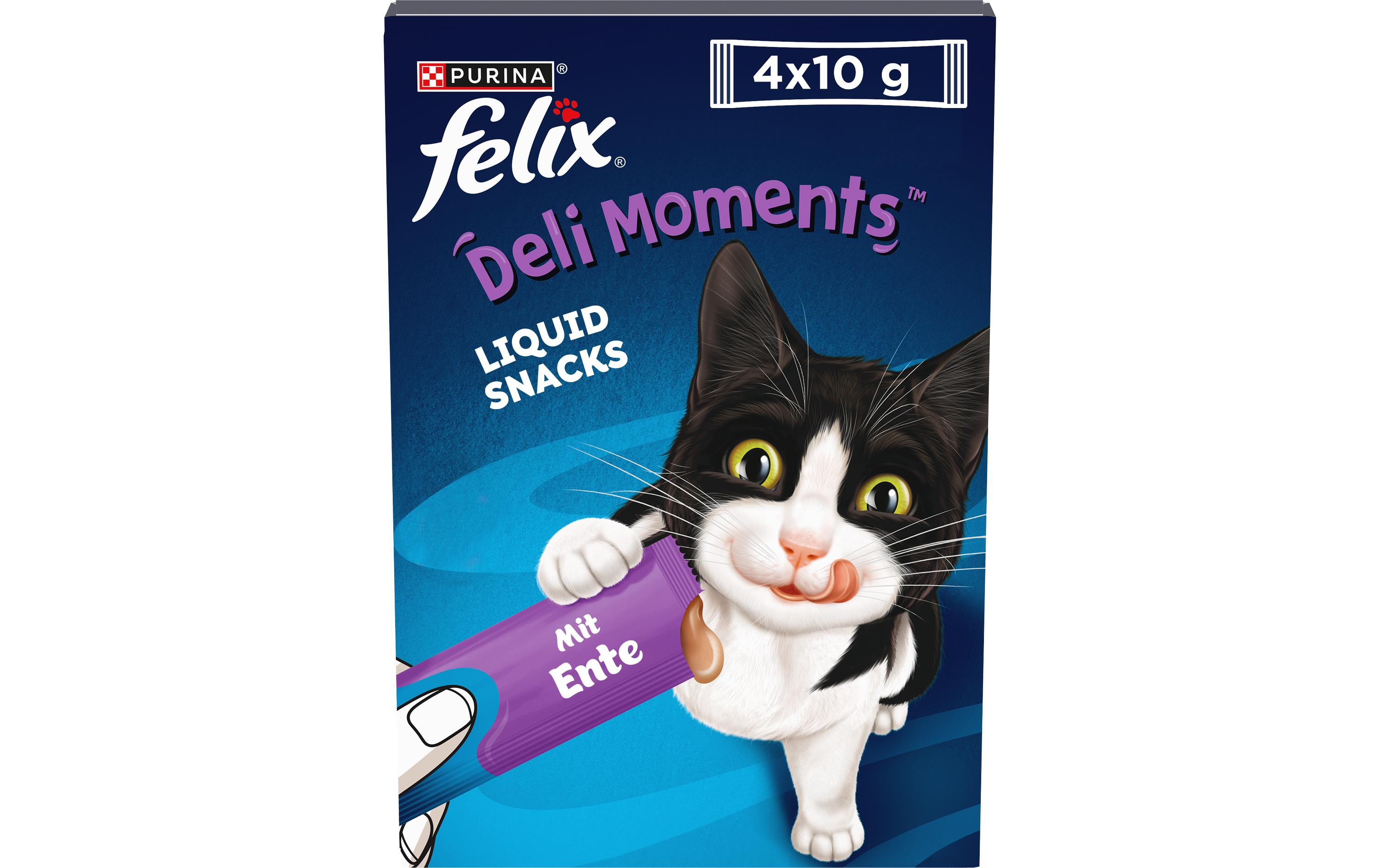 Katzen-Snack Deli Moments Ente 4 x 10gErgänzungsfuttermittel für ausgewachsene und ältere Katzen