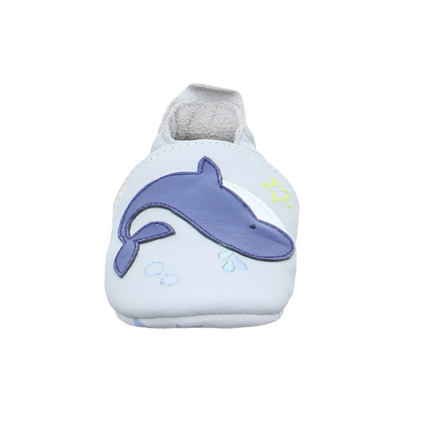 BOBUX Krabbelschuh Silber Leder