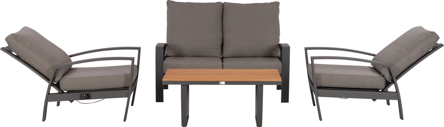 Tierra Outdoor 4-zits loungeset Valencia antraciet