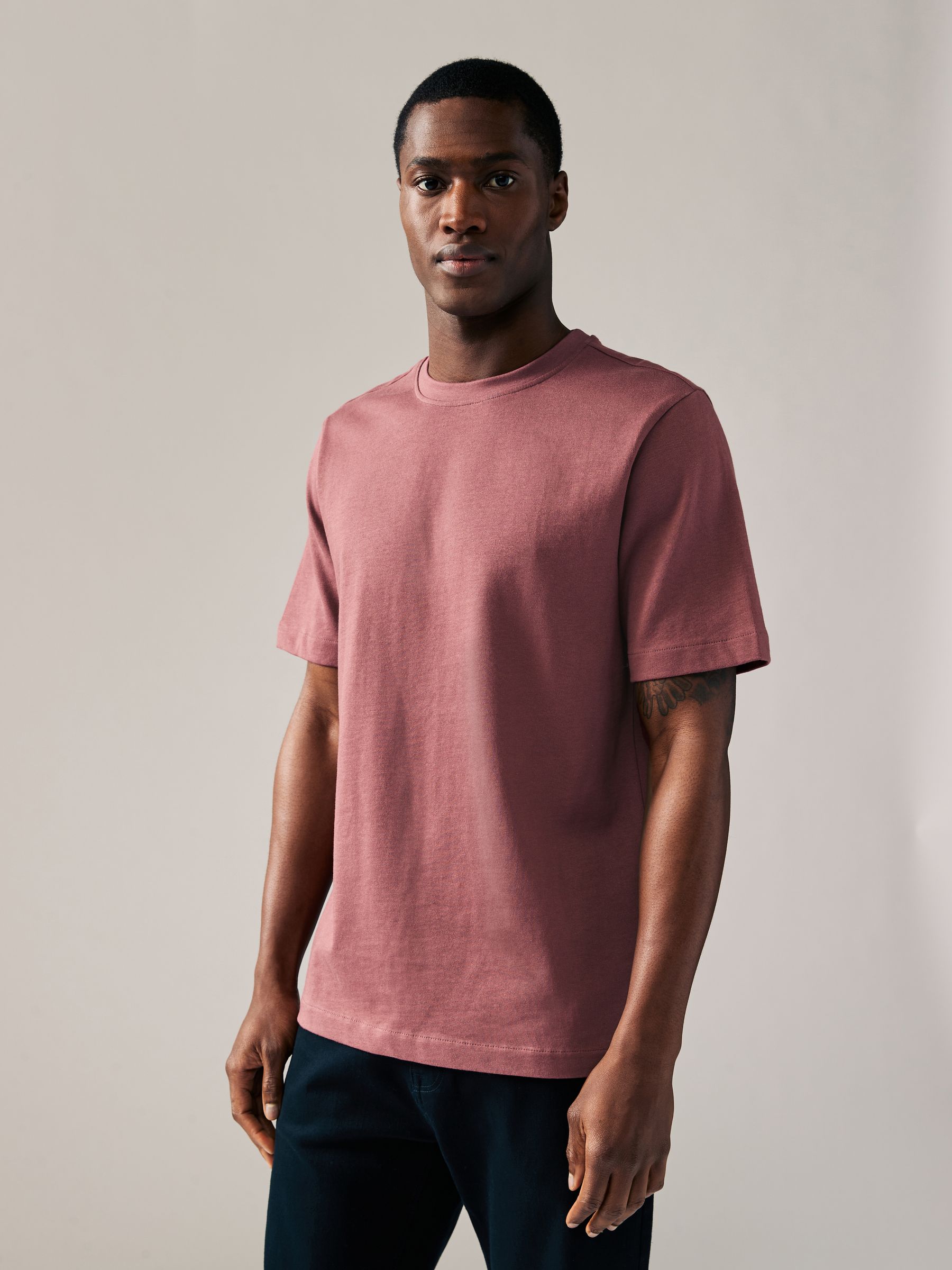 Roze/grijs/putty naturel - Normale Pasvorm - Verpakking van 3 T-shirts van zware stof