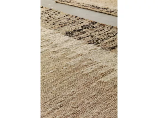 Tapis en jute, laine et coton 120 cm diam.