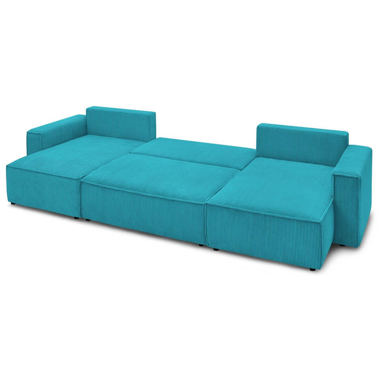Bobochic Canapé d'angle panoramique nihad bleu foncé - 386x153x95 cm