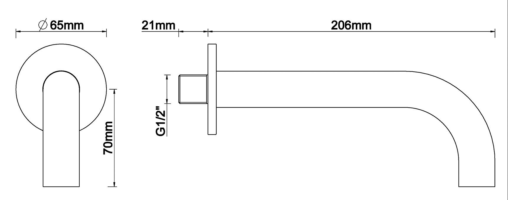 Mueller Ferro inbouw muuruitloop 20cm verouderd ijzer