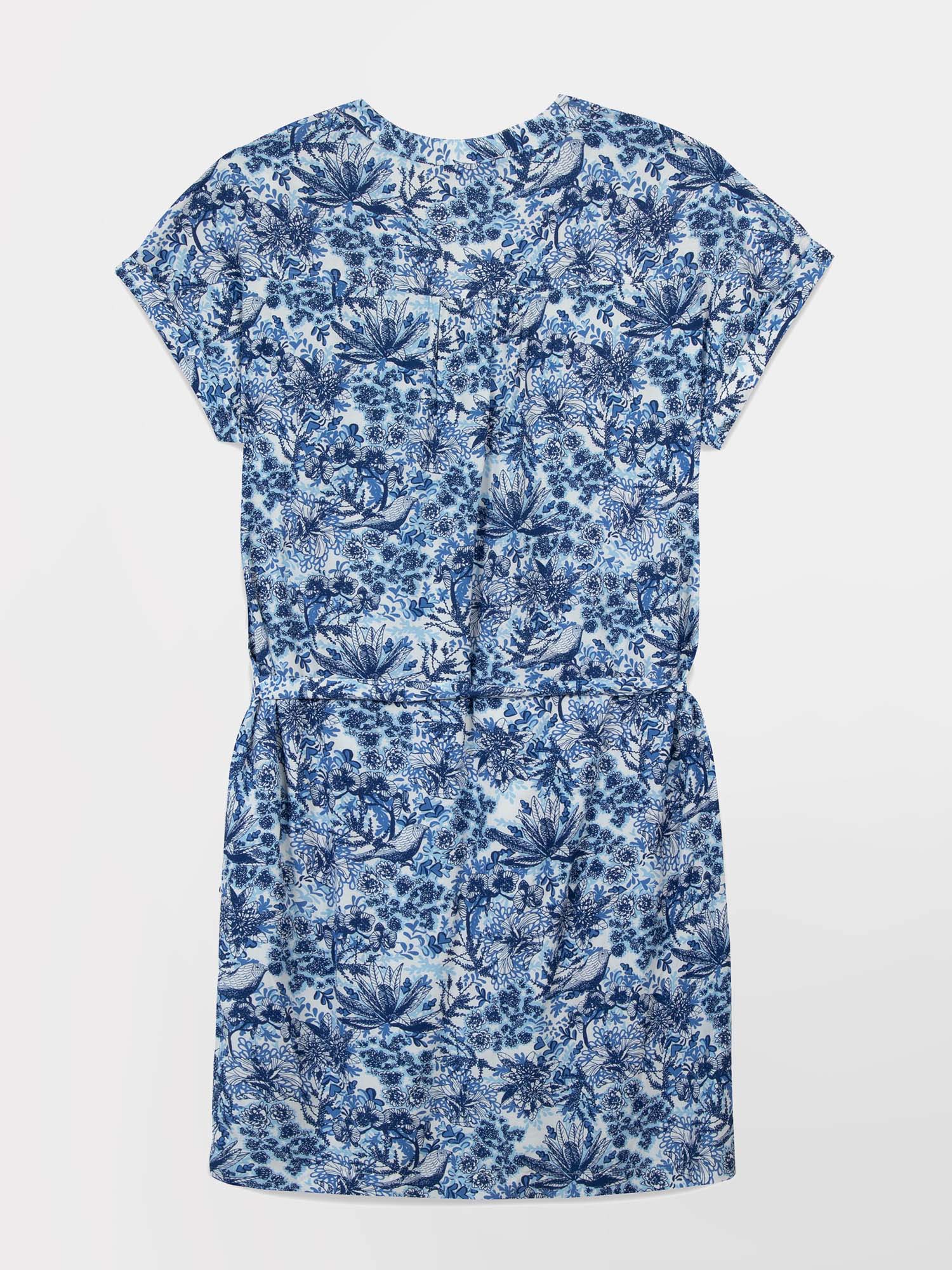 Robe Femme Fluide & Légère Motif Floral Bleu