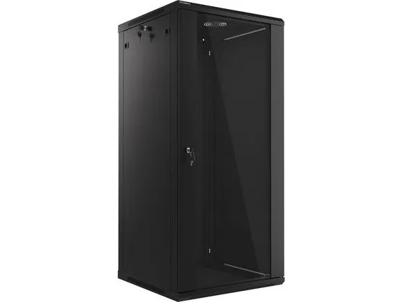 Lanberg - Rack kabinet - vægmonterbar - sort, RAL 9004 - 27U - 19