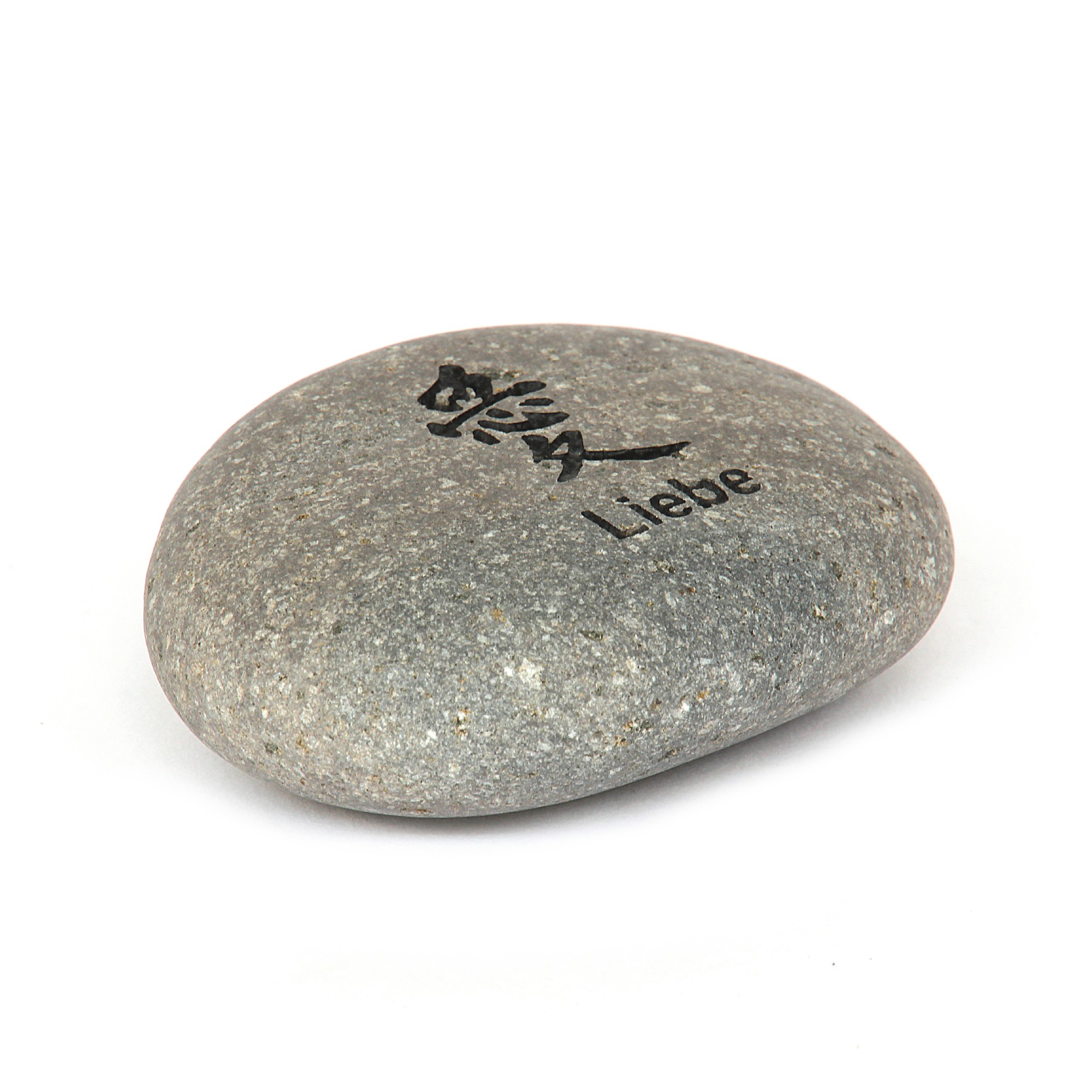 Flusskieselstein 'Liebe', grau, T 8 cm, B 8 cm von fischer's lagerhaus