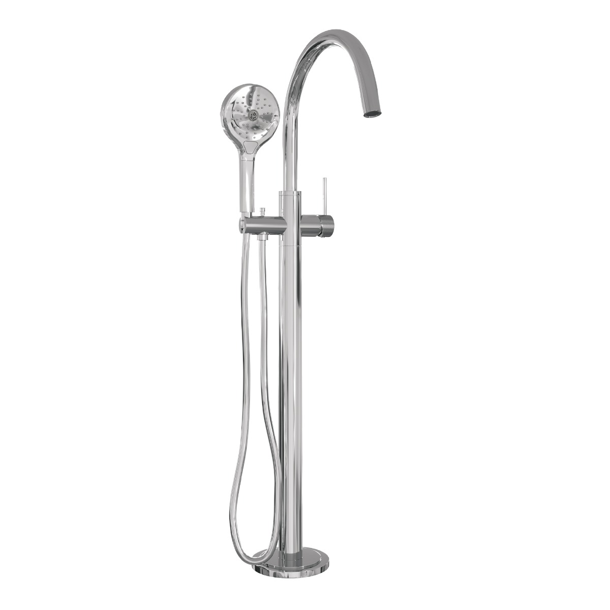 Brauer Chrome Carving vrijstaande badmengkraan met 3 standen handdouche chroom