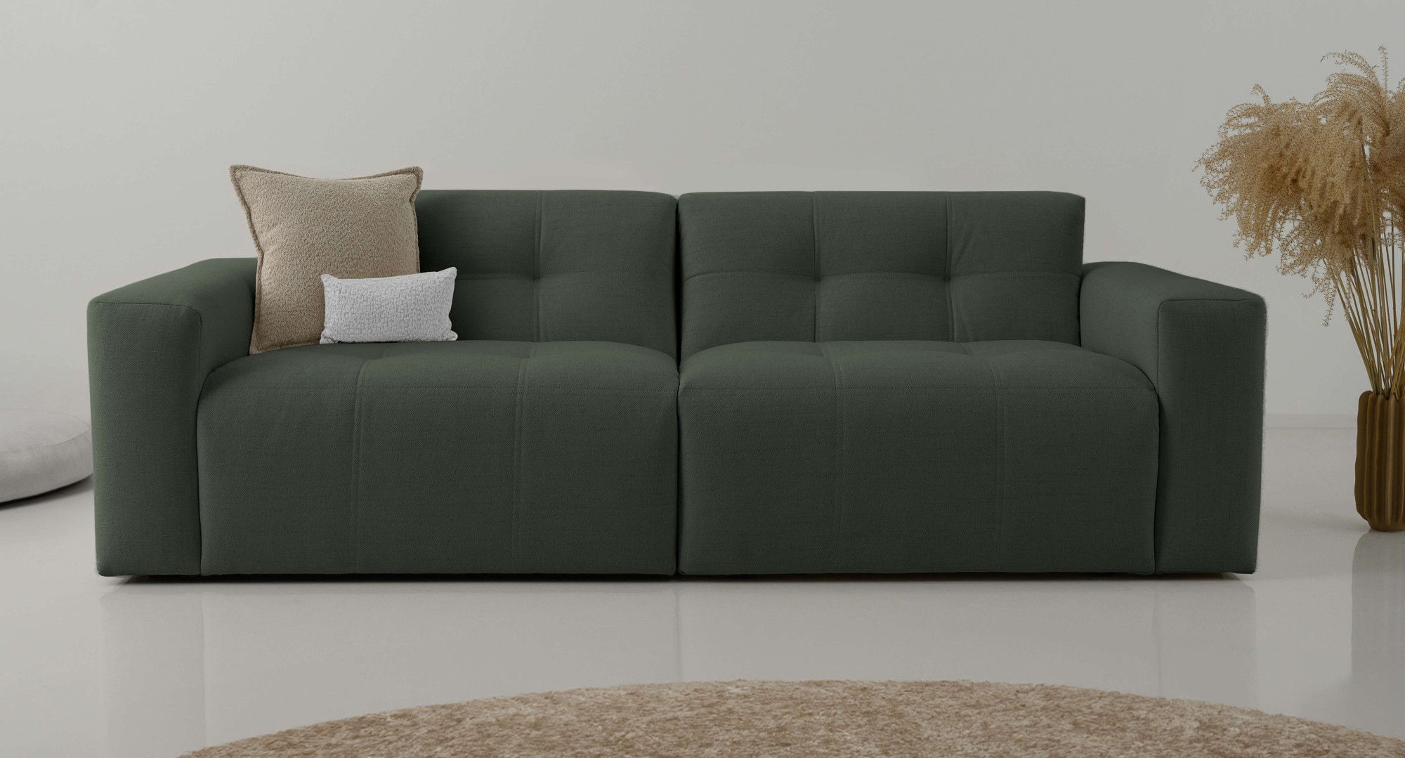 GOODproduct 3-Sitzer »Tapley« Breite 220 cm,Boucle, Struktur fein, mit Knopfsteppung, bodentief