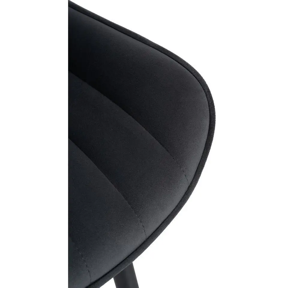CLP Eetkamerstoel Largo zwart Frame - Fluweel - zwart
