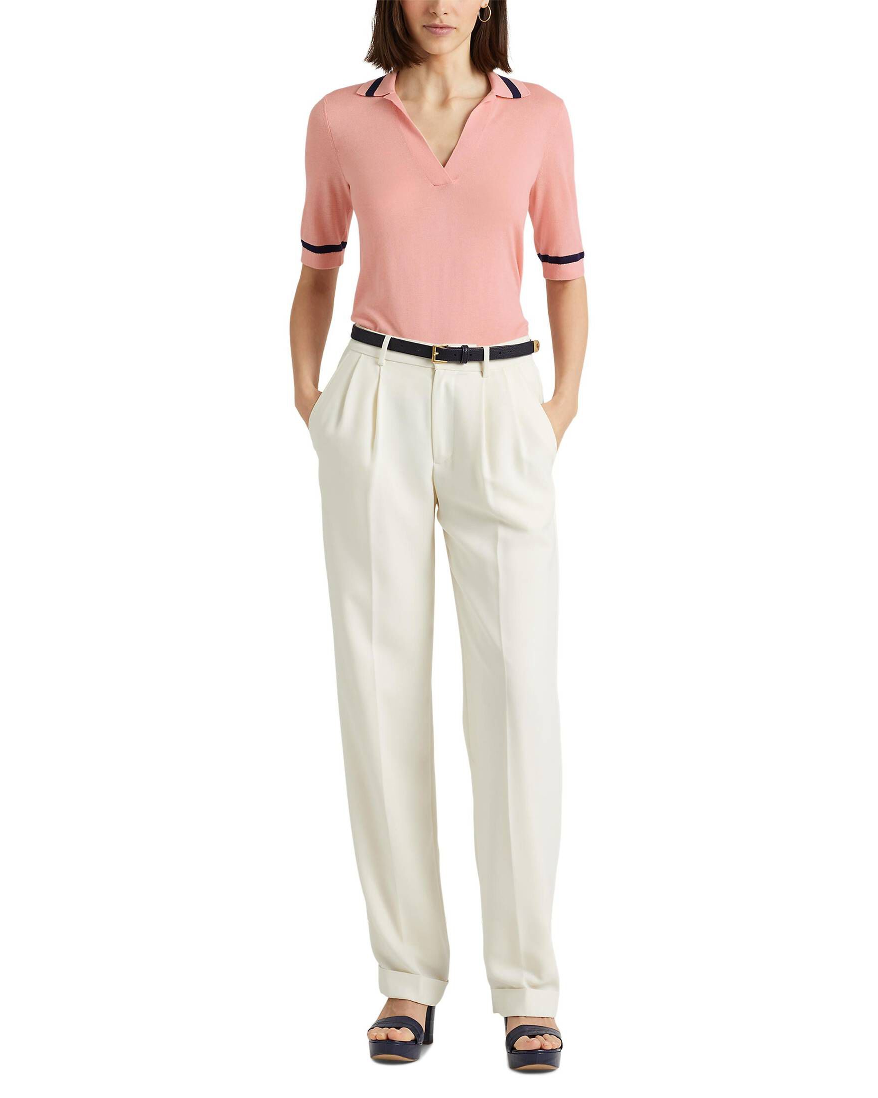 Lauren Ralph Lauren| Damen Kurzarmpullover mit Seide