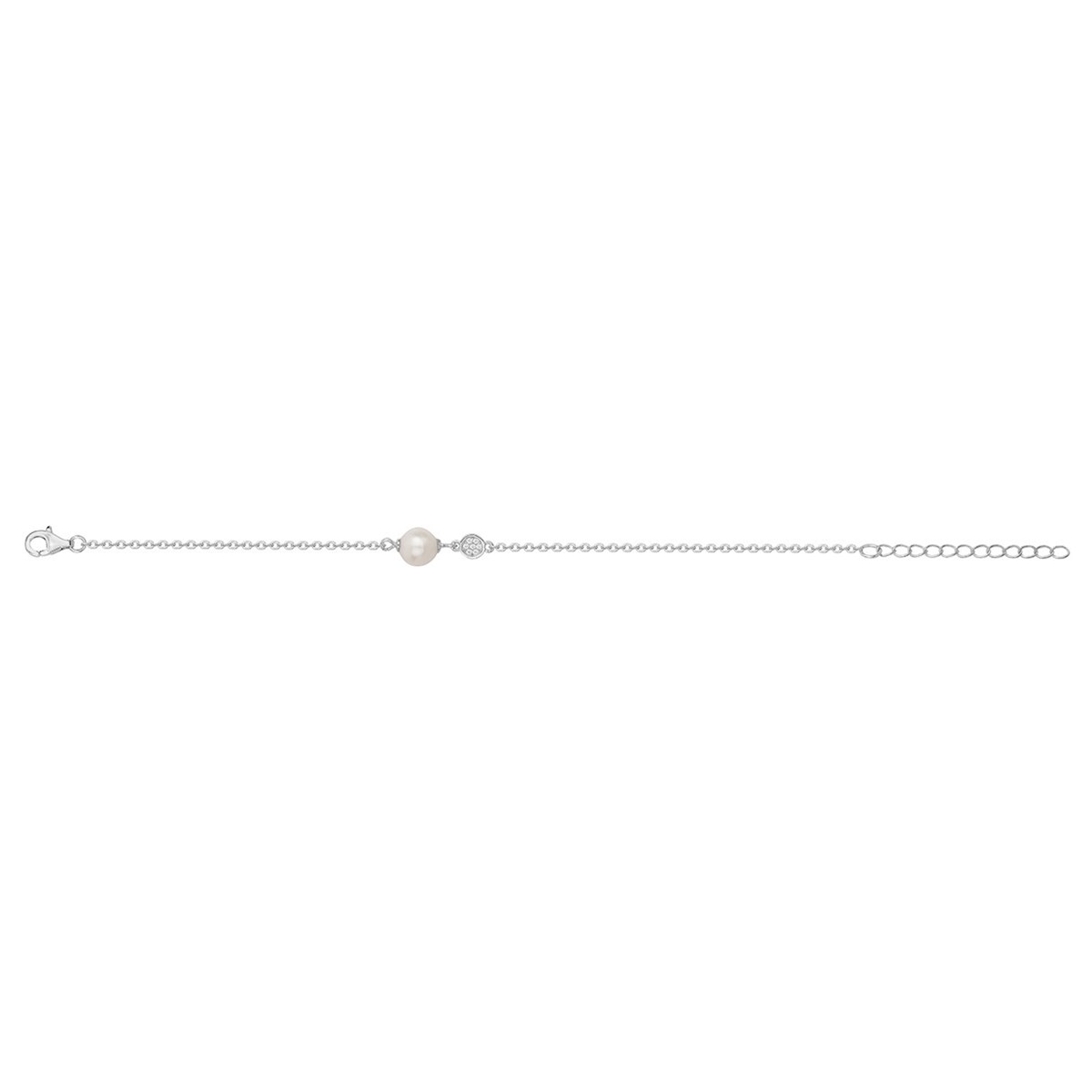 Bracelet en Argent avec perle d'eau douce blanc