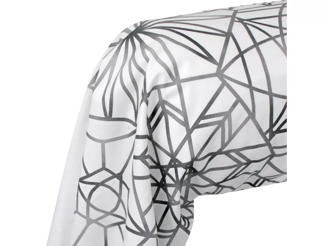 Taie de traversin 140x43 cm percale coton GABRIELLE gris jais