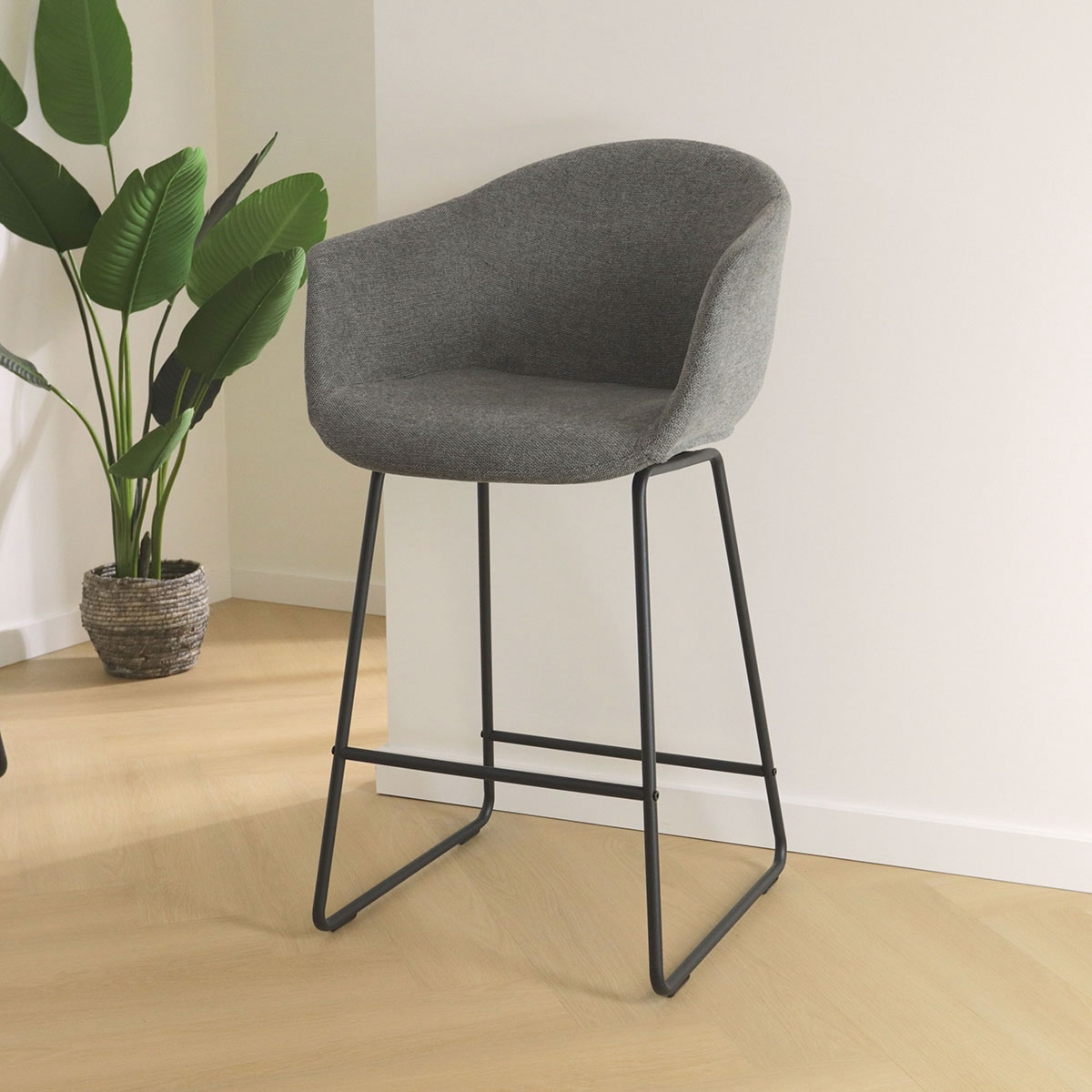 Barkruk Nino-Otis donkergrijs - zwart - 65 cm