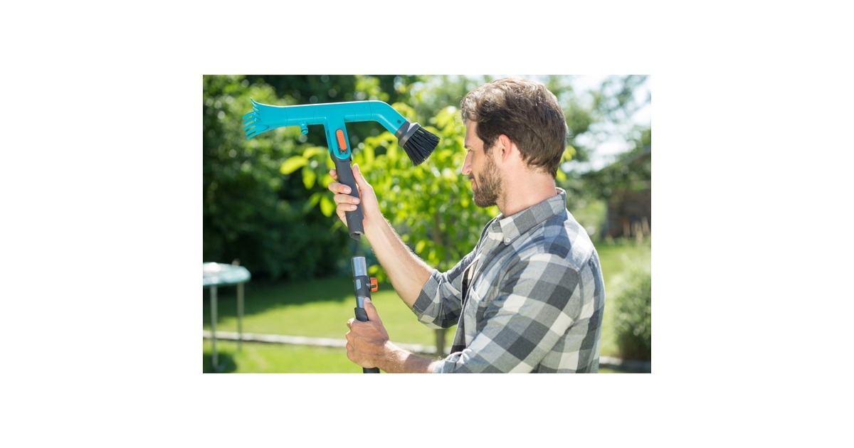 GARDENACombisystem gootreiniger gehoekte bezem  (Turquoise/zwart, 3651-20)