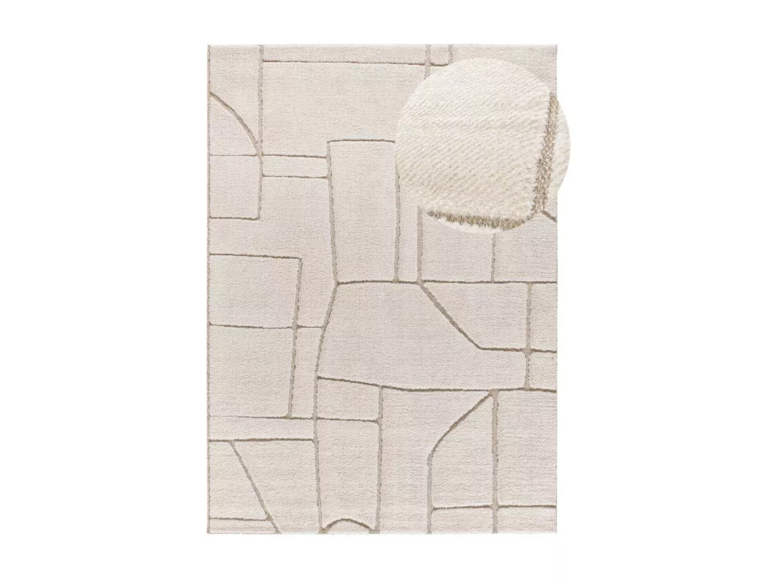 Tapis intérieur - scandinave avec relief - blanc - 160 x 230 cm - DIENA