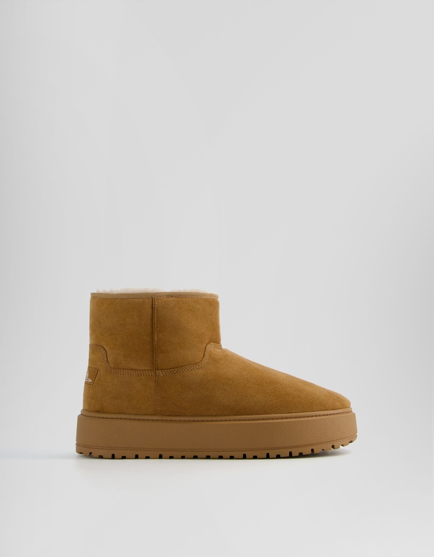 Botas masculinas de cano curto com forro de pele sintética