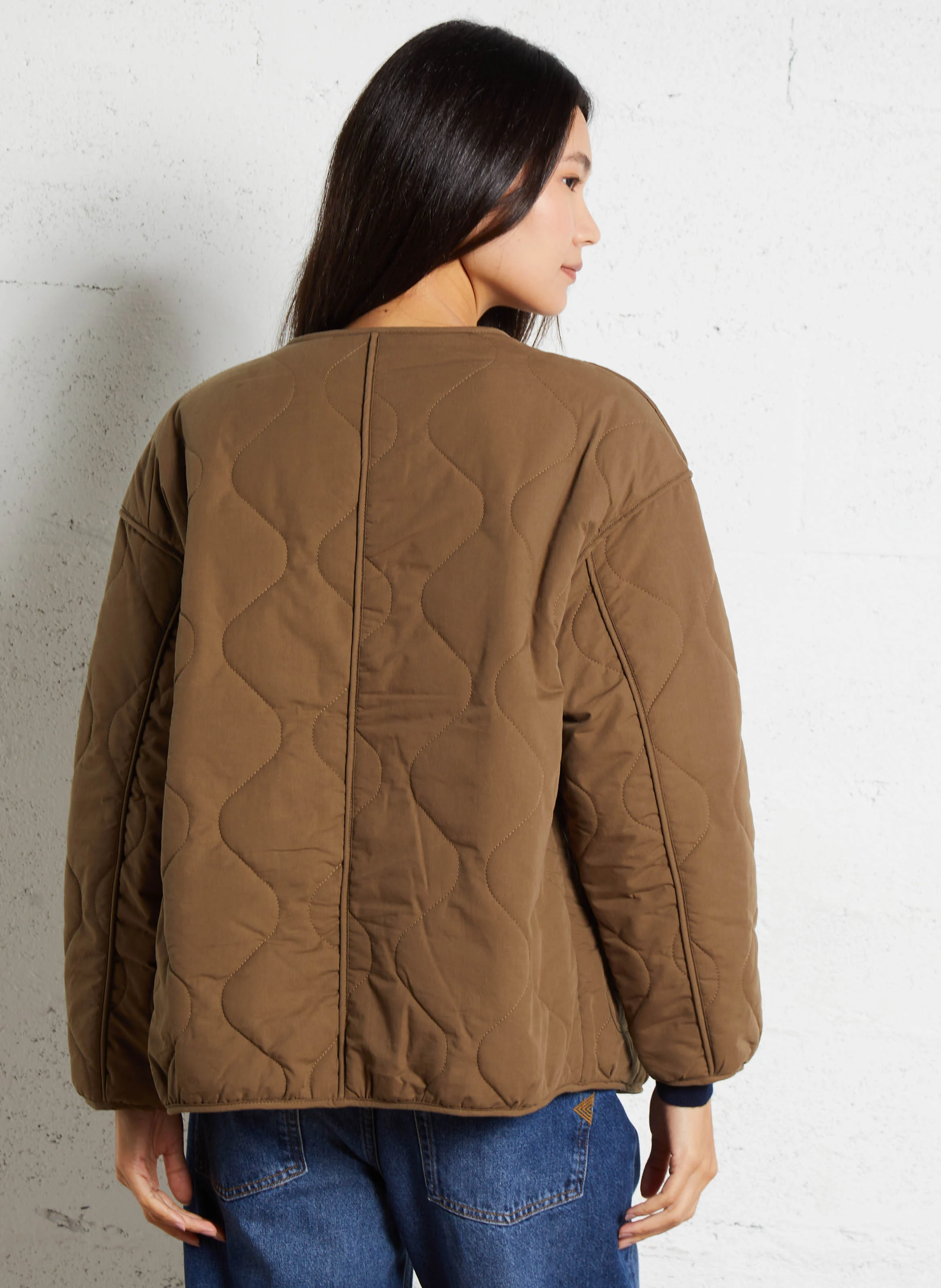 Veste ample réversible en coton | Vert