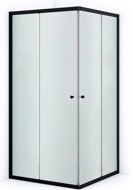 Ruby Allure Douchecabine | 90x80 cm Mat zwart Matglas Schuifdeur Rechthoek