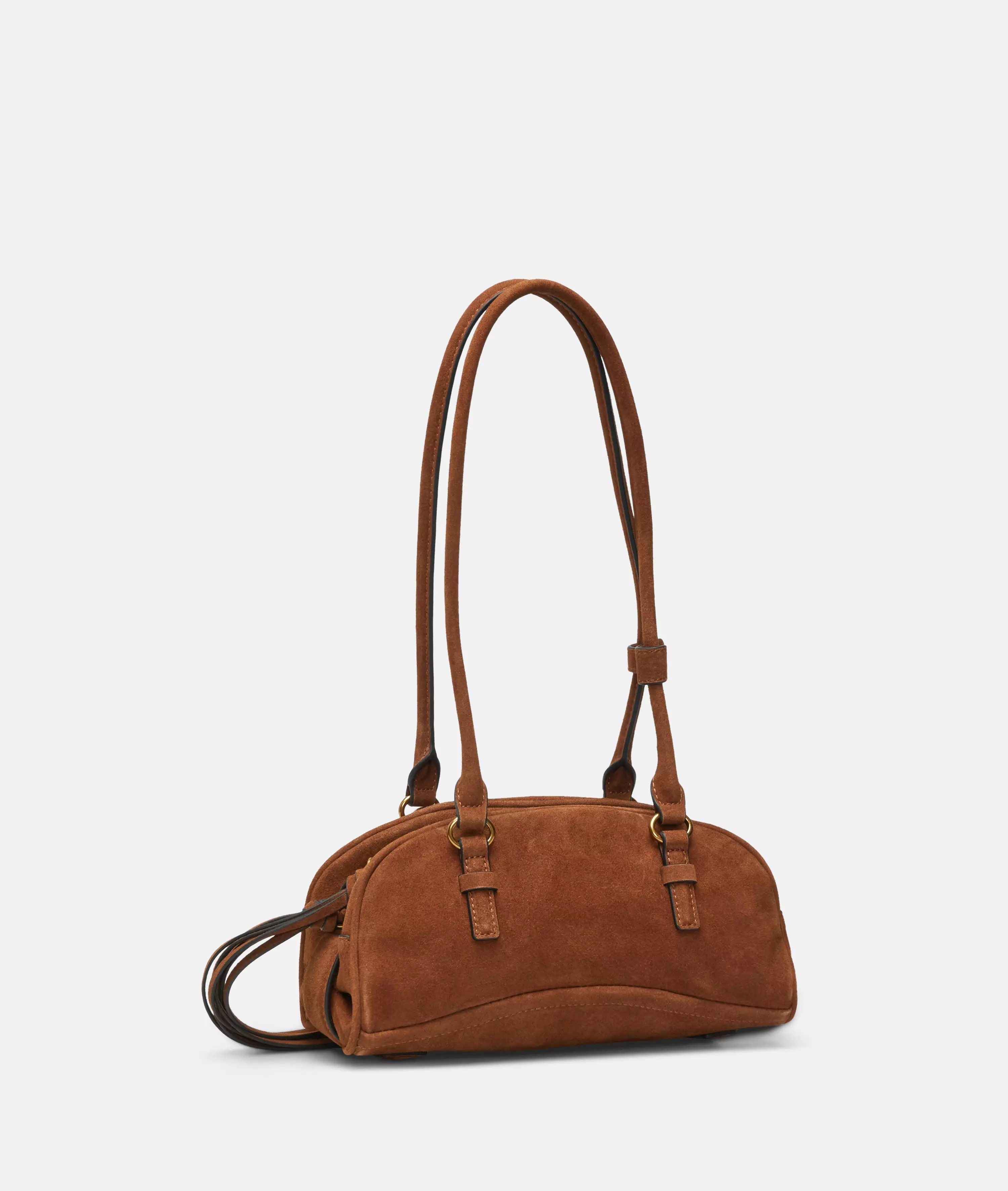 Frieda Satchel S with charm Handy shoulder bag in suede look