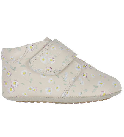 Pom Pom Leder-Krabbelschuhe - Anfänger Klettband Print - Bellis