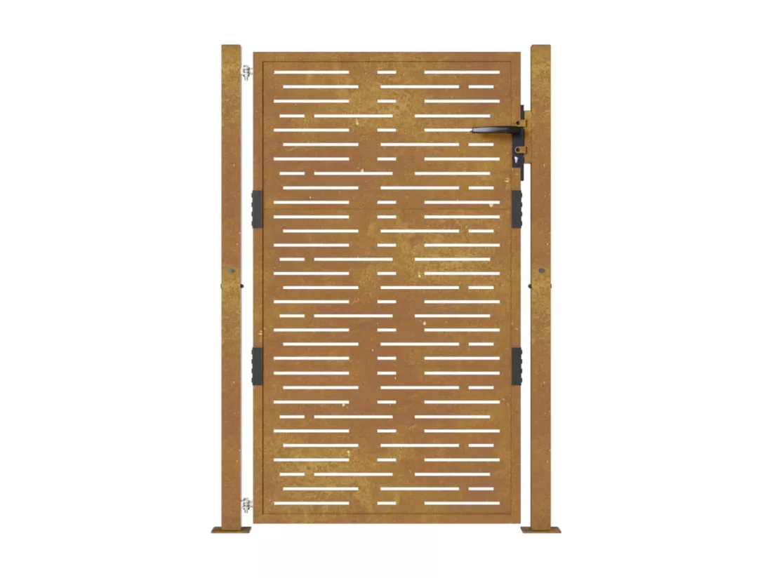 Portail de jardin 105x155 cm acier corten conception de carré