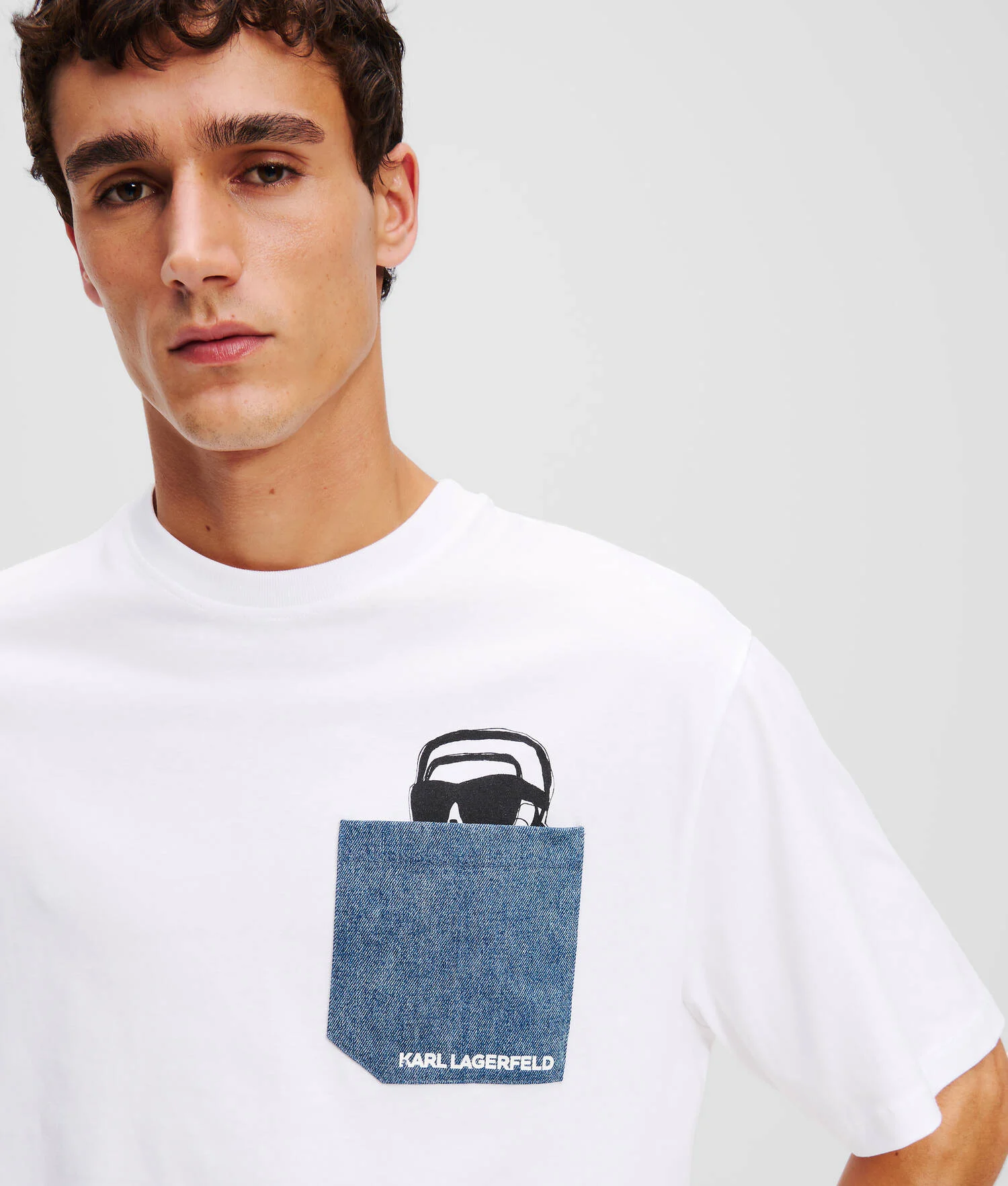 T-SHIRT À POCHE EN JEAN IKON - Blanc