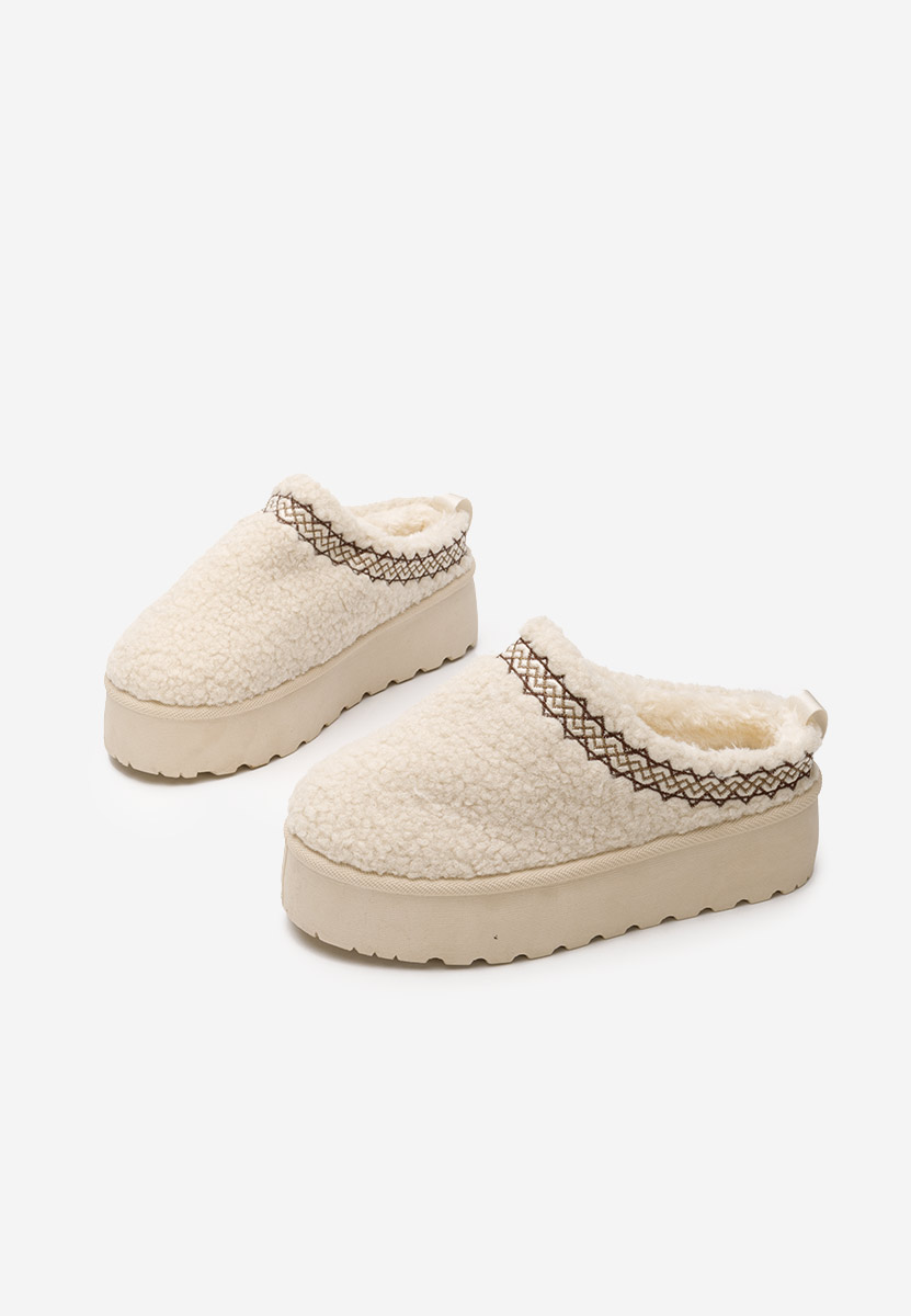 Sabots pour femme à plateforme beige Aronna