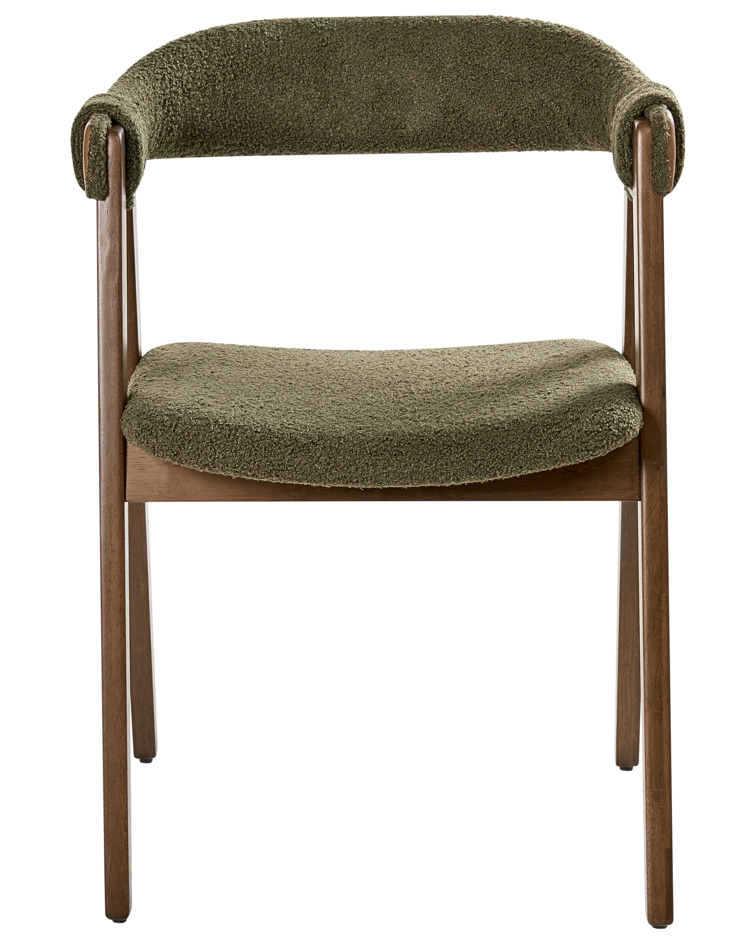 Set van 2 eetkamerstoelen DAY Bouclé Donkerbruin/groen
