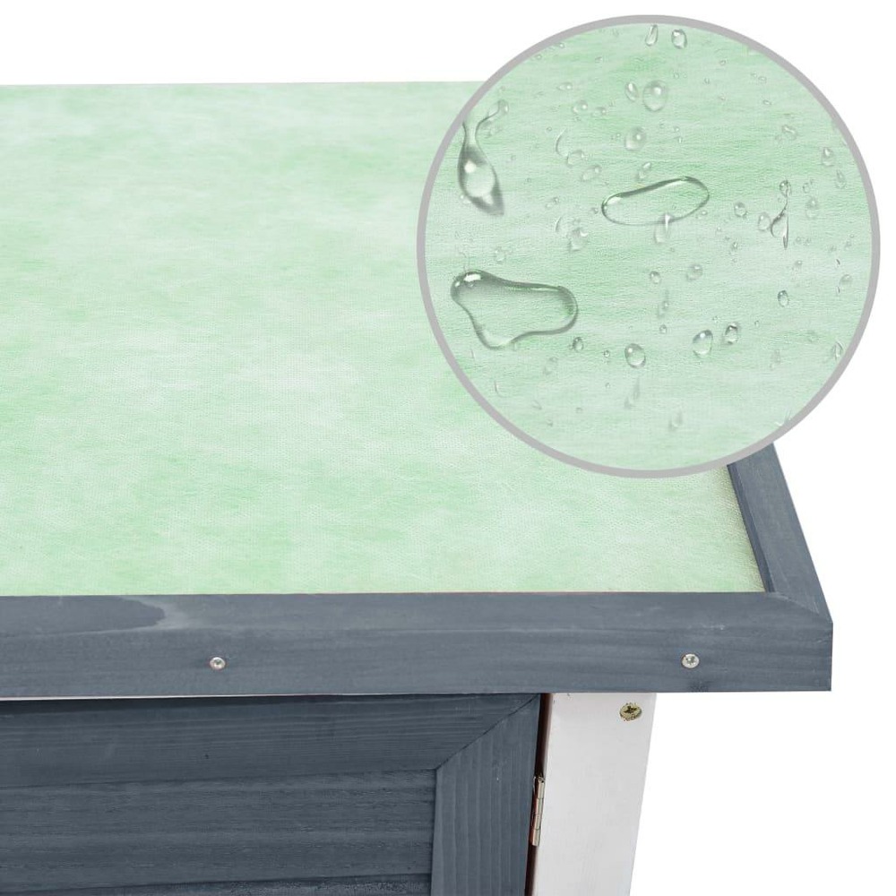 Clapier d'extérieur 1 porte 90 x 45 x 80 cm gris bois