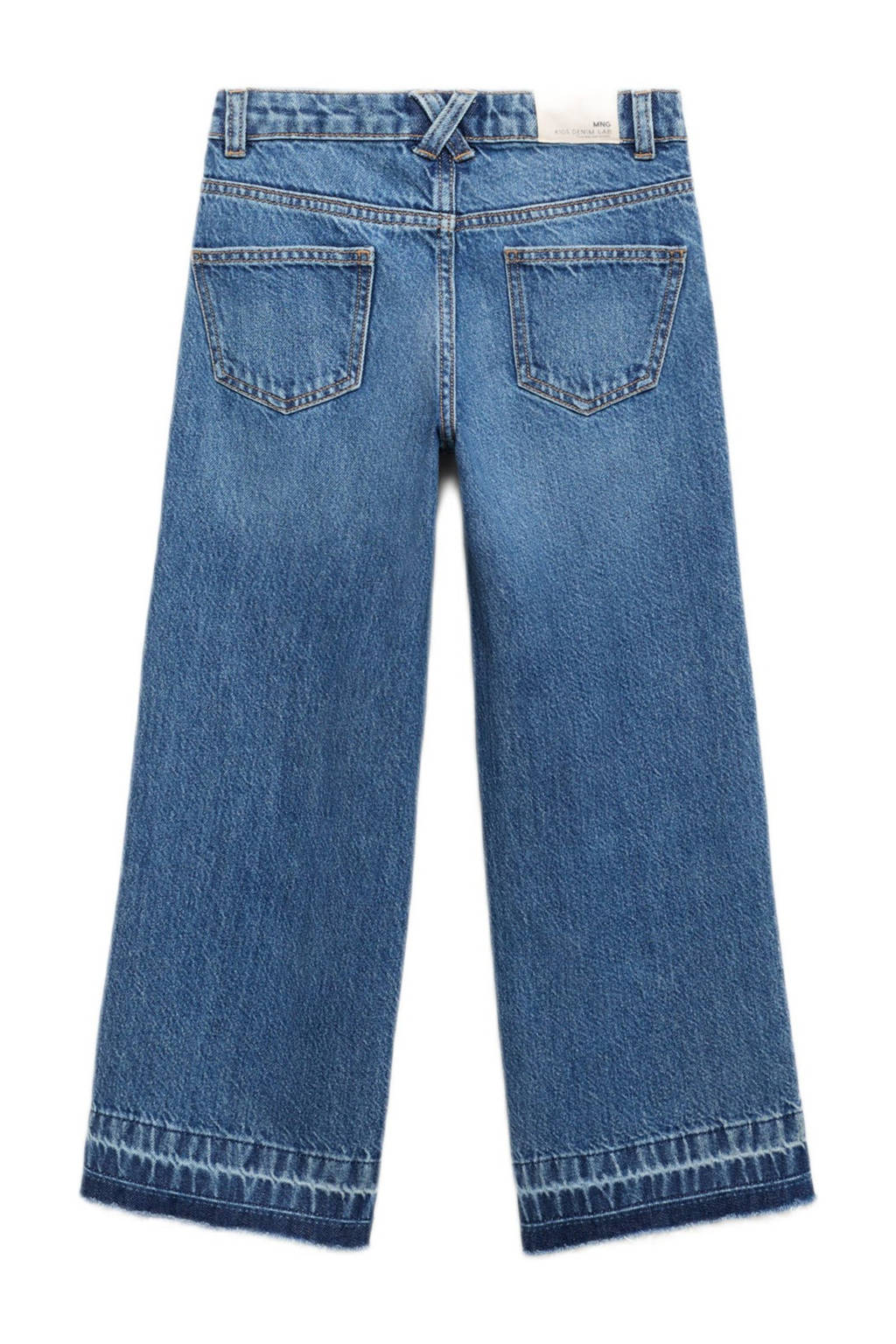 Mango Kids wide leg regular waist jeans medium blue denim