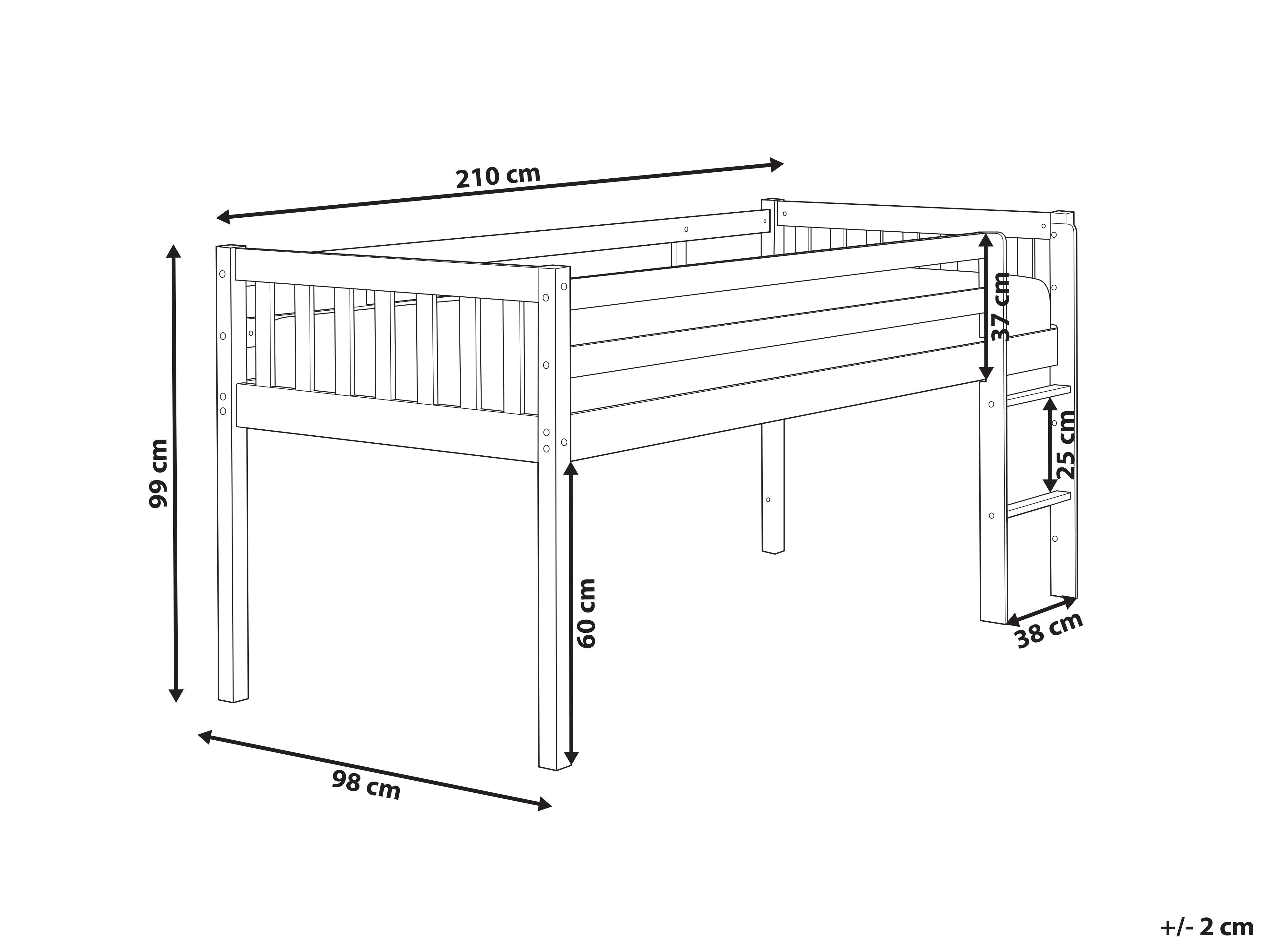 Verhoogd bed Hout PEIPIN 90 x 200 cm Wit