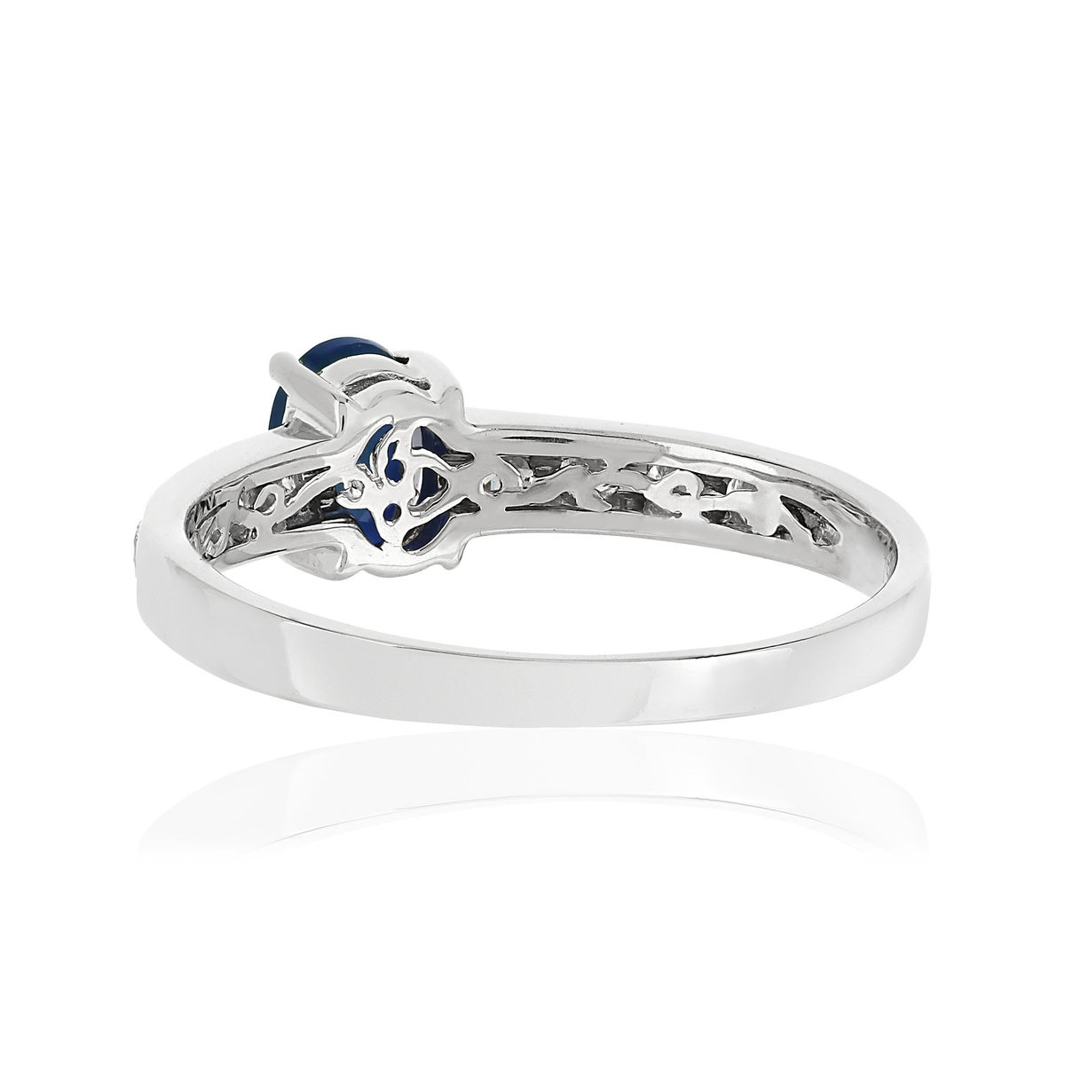 Bague or blanc 750 saphir diamant