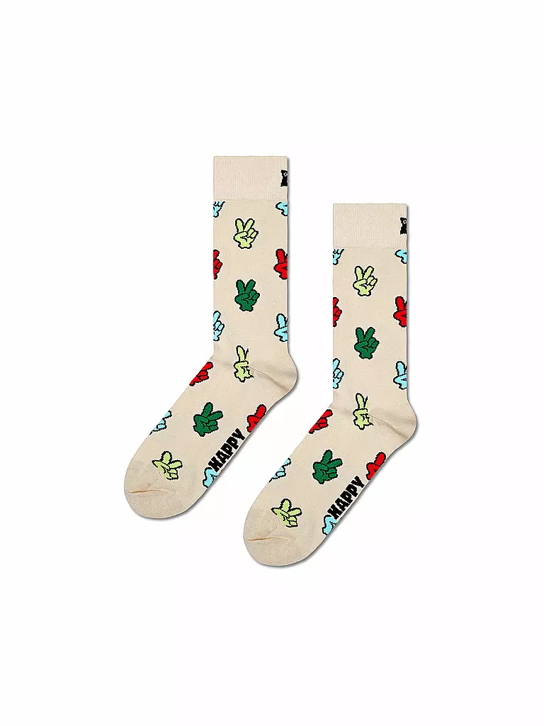 HAPPY SOCKS Damen Socken VICTORY SIGN 36-40 beige beige