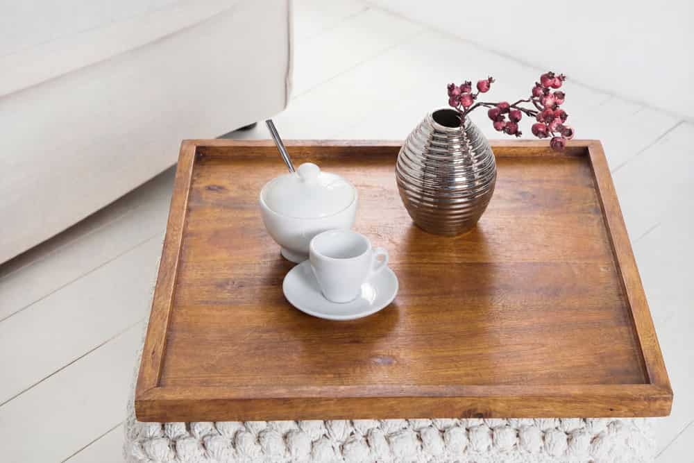 Massives Tablett MAKASSAR 50cm braun Mangoholz honey finish handmade