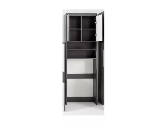 Meuble dessus de machine à laver pour salle de bain gris brillant Kelia