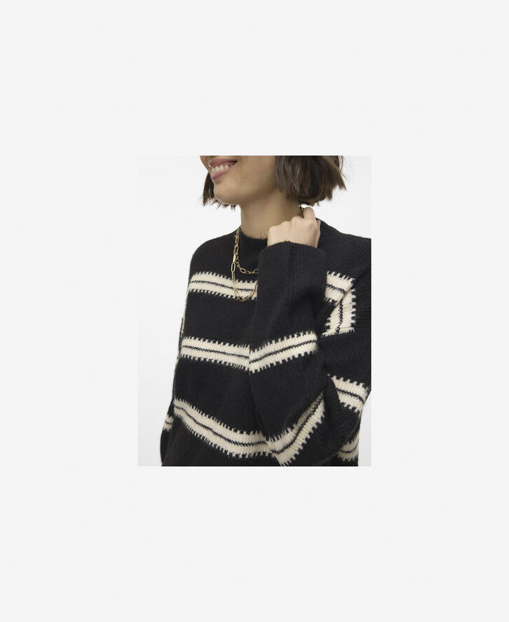 Vero Moda VMDAZZLE LS HIGHNECK PULLOVER GA BO Black/w. birch