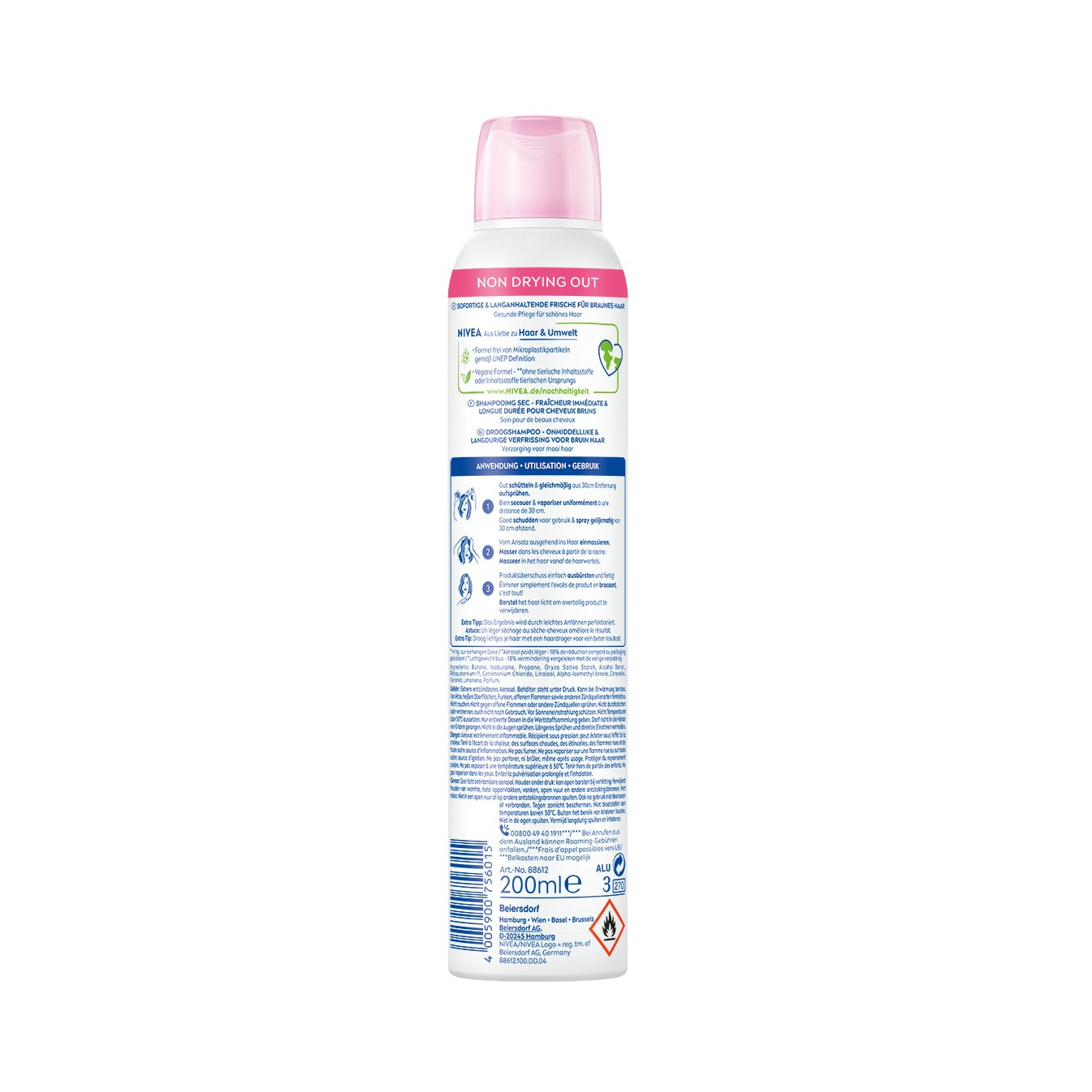 (200ml) Fresh & Mild Trockenshampoo Brünette / Mittlere Haartöne (88612)