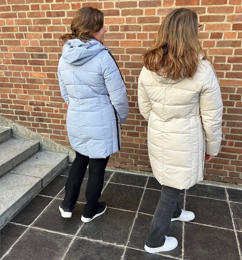 Gewatteerde beige winterjas parka Soquesto soft taupe melange