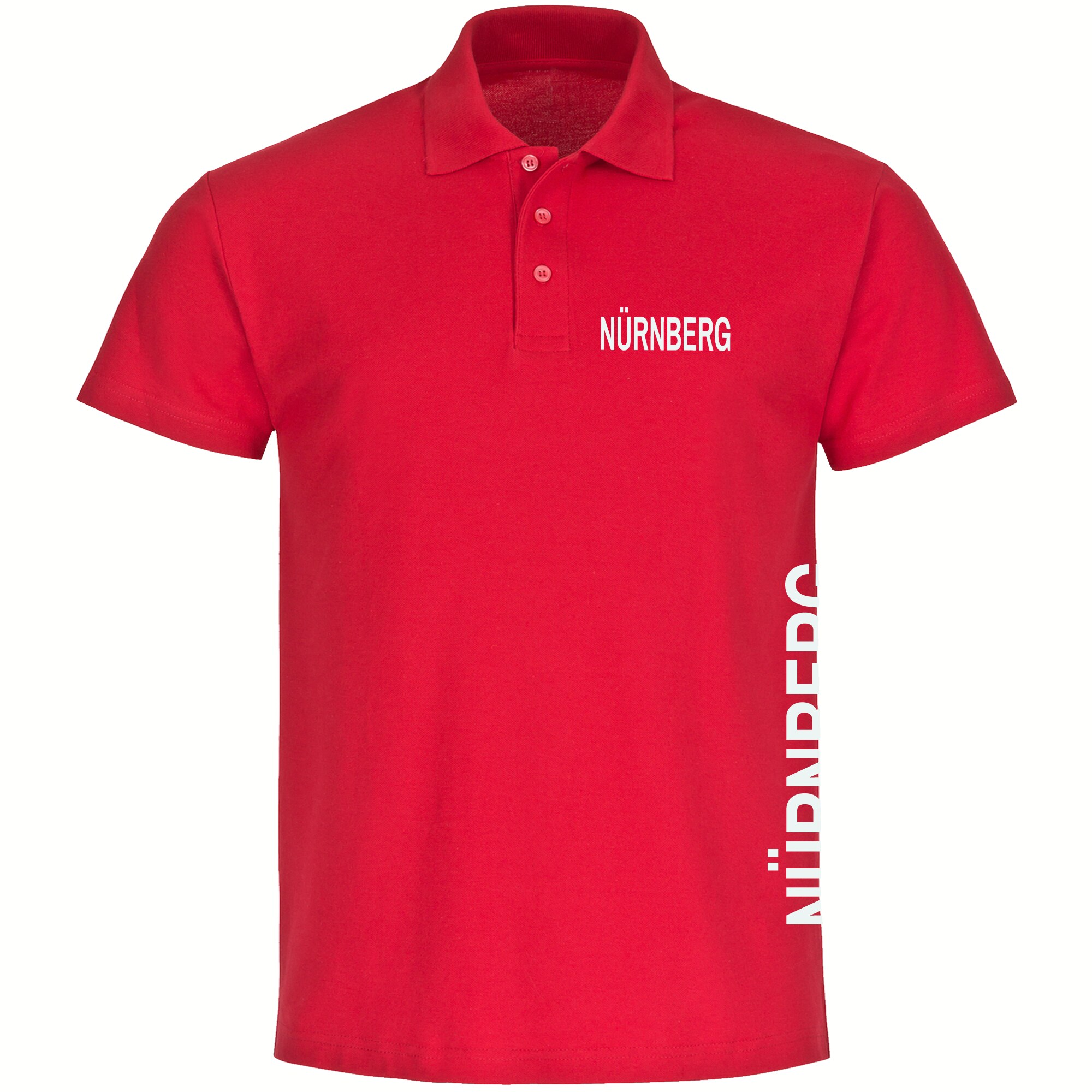 multifanshop® Poloshirt - Nürnberg - Brust & Seite - Druck weiß