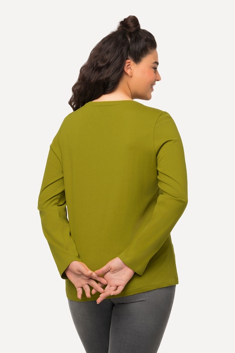 Shirt, Slim, V-Ausschnitt, Langarm
