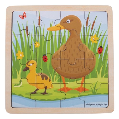 Puzzle canard et caneton en bois