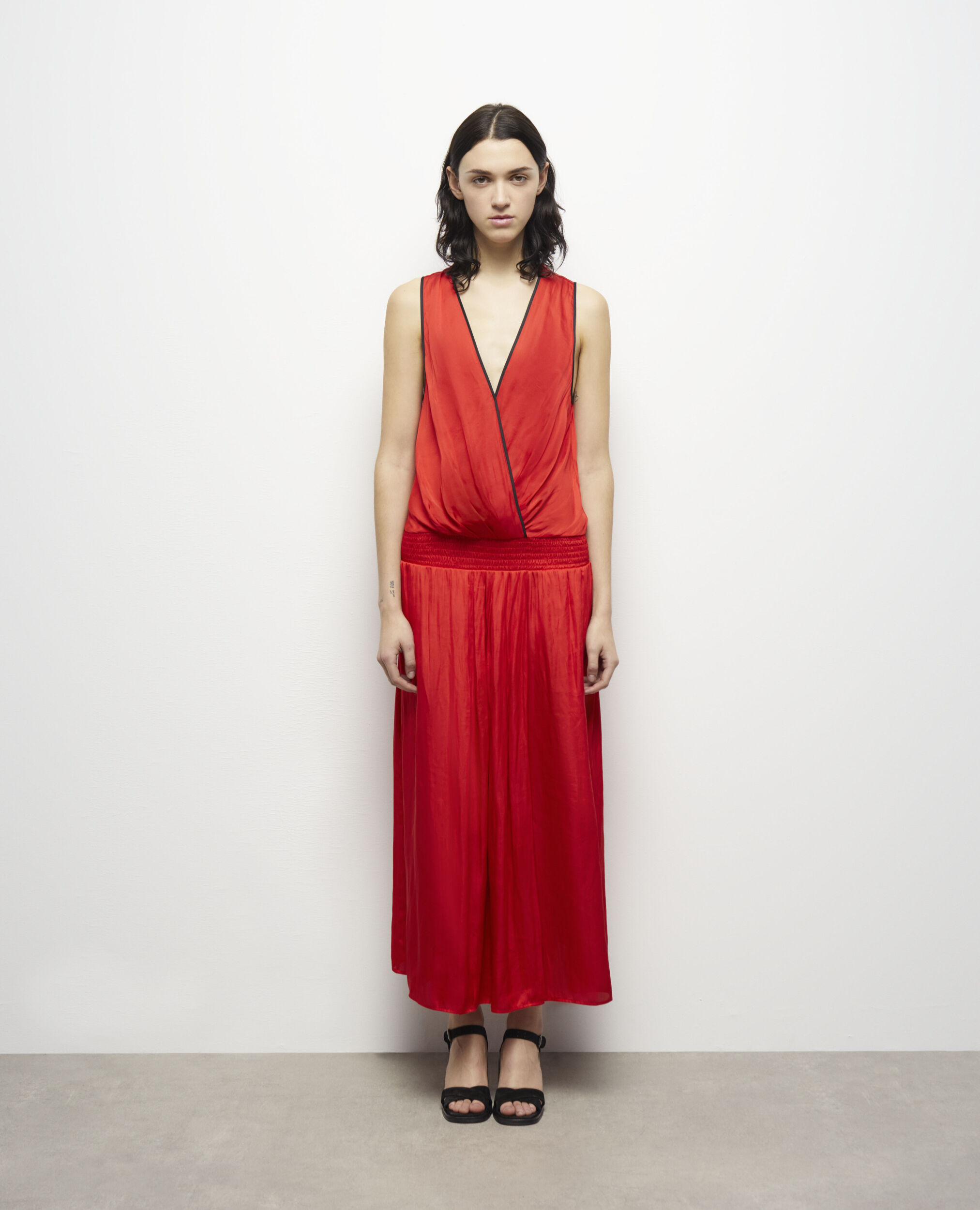 Robe longue rouge