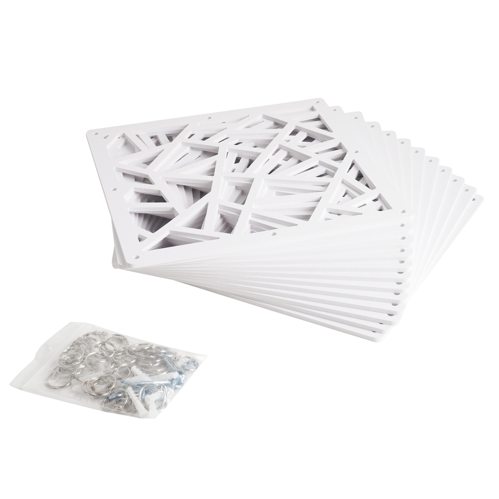 Raumteiler hängend 12er Set 29 x 29 cm weiss