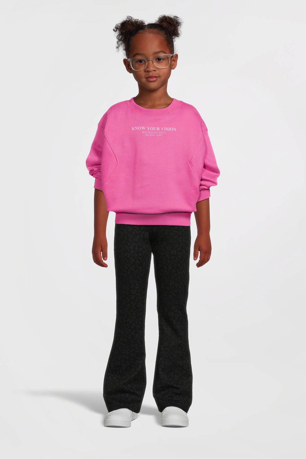 NAME IT sweater NKFNAKONN met tekst donkerroze