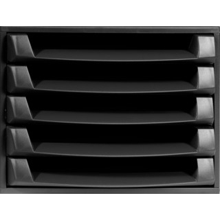 Module classement exacompta the box ecoblack 5 tiroirs 387x284x218mm coloris noir