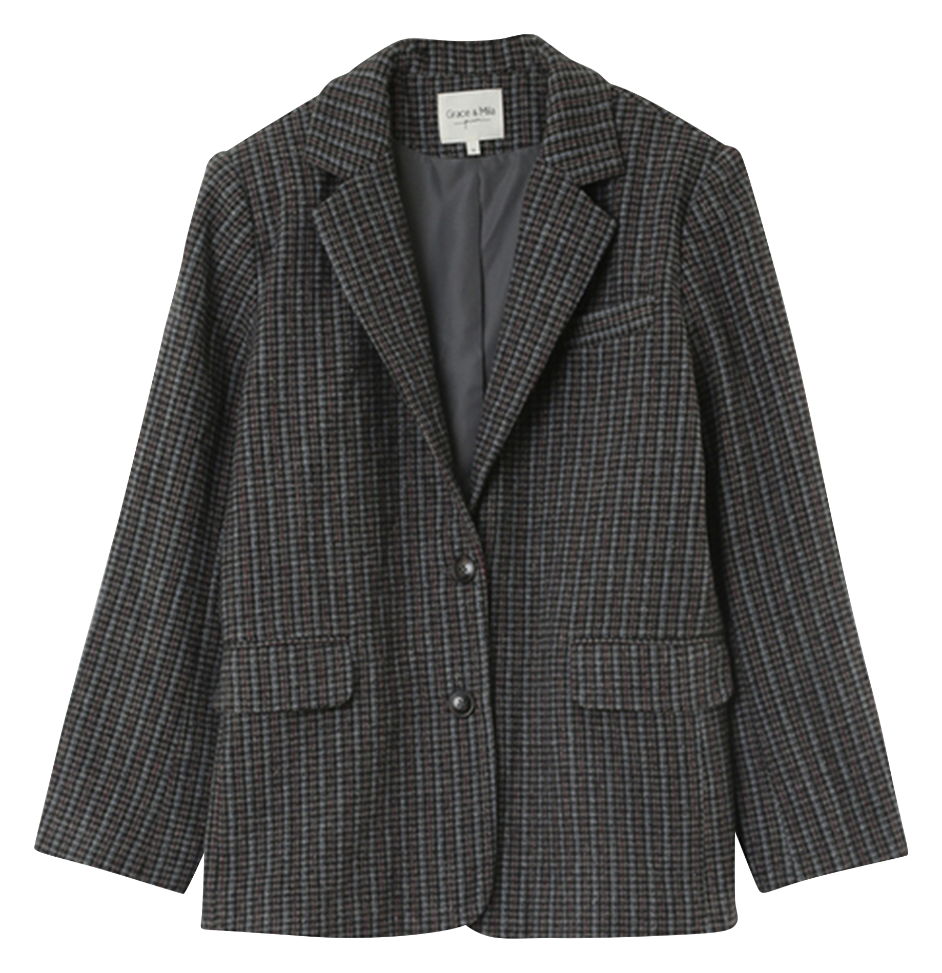NOVEL - Blazer à carreaux et épaulettes | Argent
