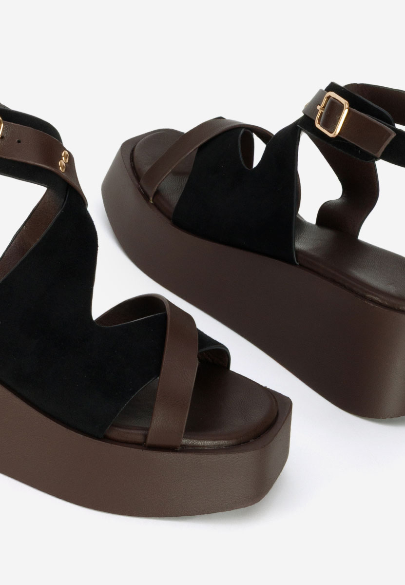 Sandales à plateforme noires Kataline