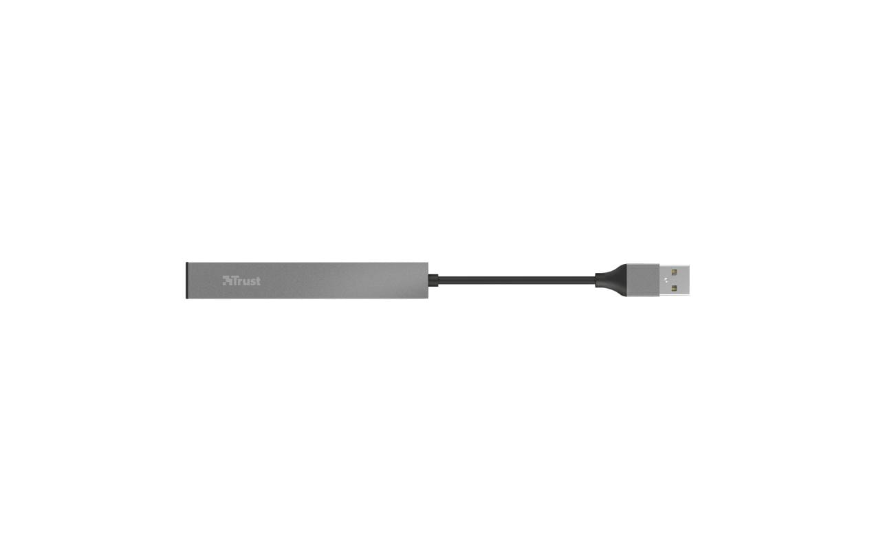 USB-Hub Halyx Mini USB 2.0 Typ-A 4-PortKompakter USB-Hub mit vier USB 2.0 Typ-A -Anschlüssen und Aluminium-Gehäuse