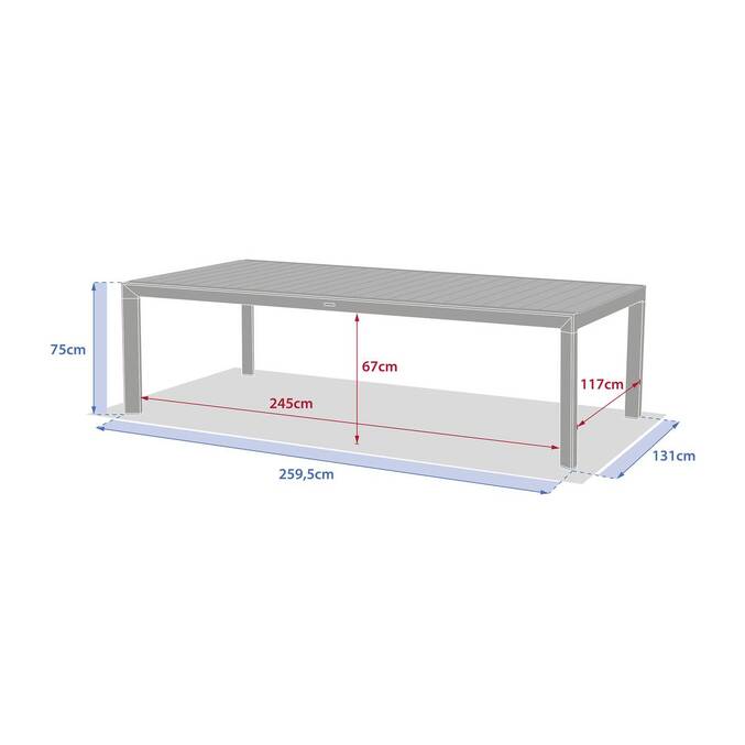 Table de jardin ÉVASION Effet bois Honey & Graphite
