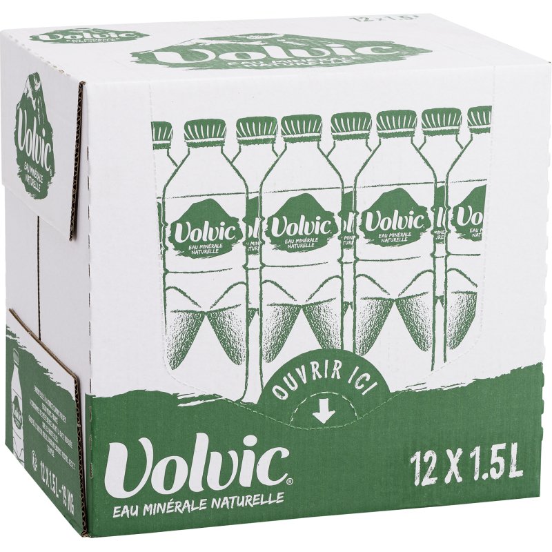 Eau minérale Volvic 1,5 L - 12 bouteilles